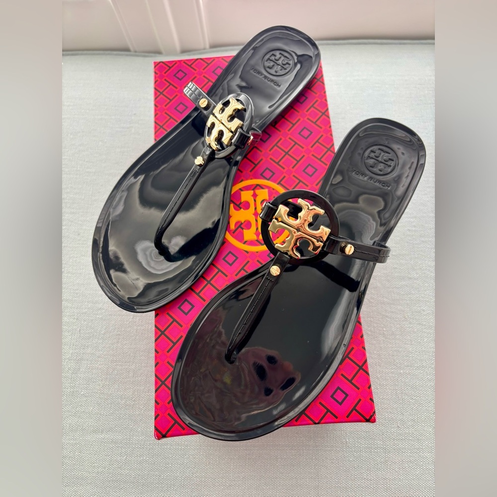 Tory Burch Women's Mini Miller Flip Flops perfect black